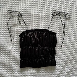 SHEIN Black Ruched Tank Top